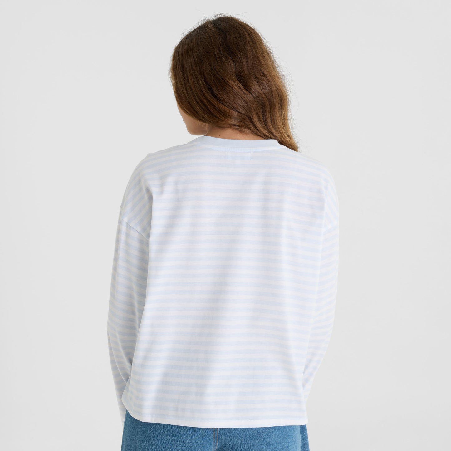 Light Blue Long Sleeve Stripe Top