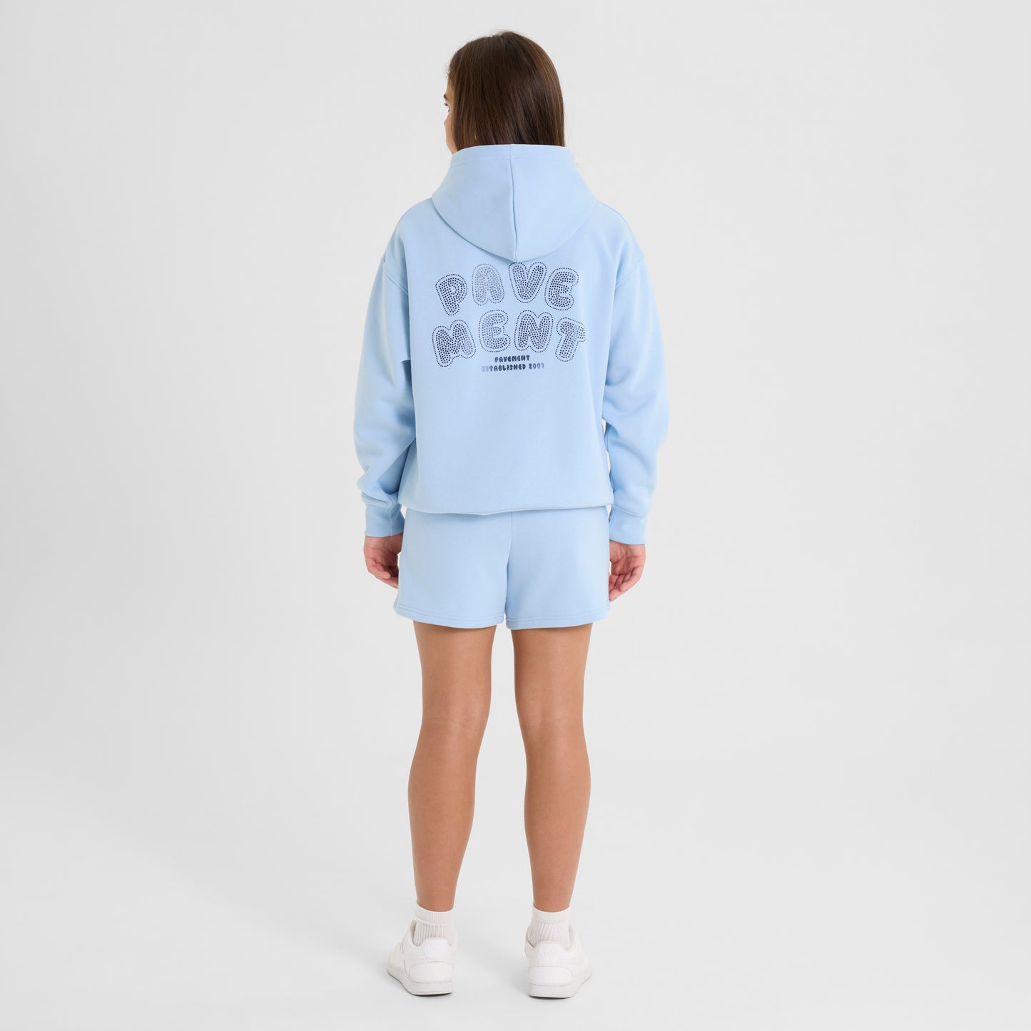 Light Blue Embellished Shorts
